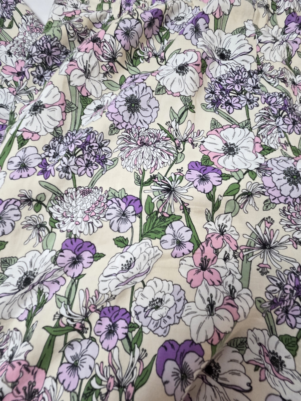 Ivy City Co Lavender & Cream Floral Cropped Wide-Leg Pants - Picture 10 of 11